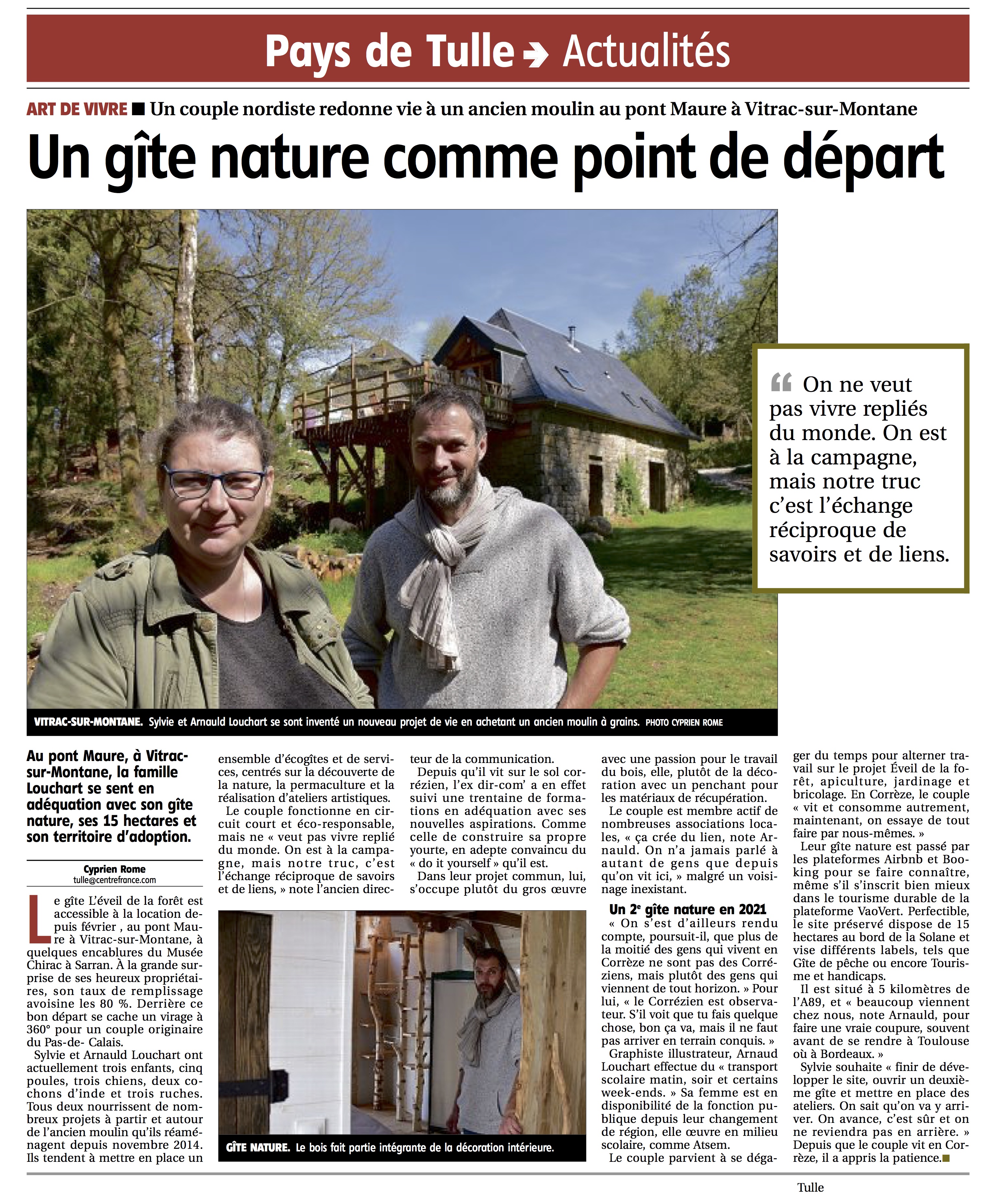 Un premier article dans La Montagne